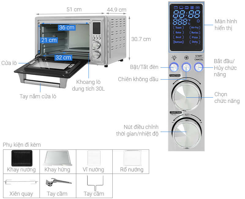 Lò nướng Galanz KF1830ELQ-H12U 30 lít