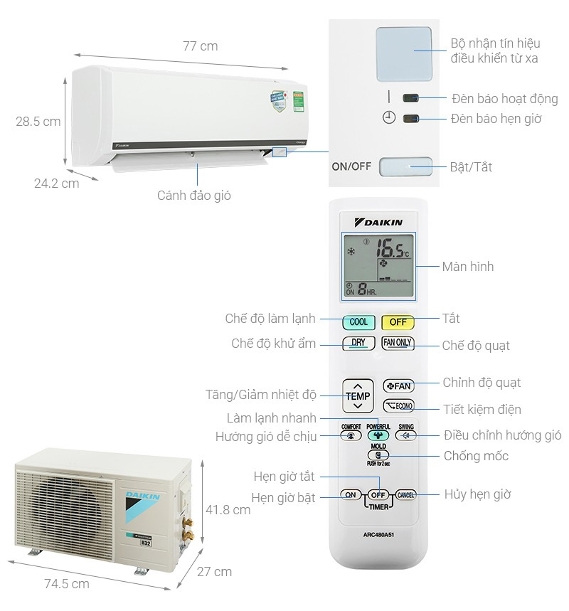 Máy lạnh Daikin Inverter 1 HP FTKB25XVMV