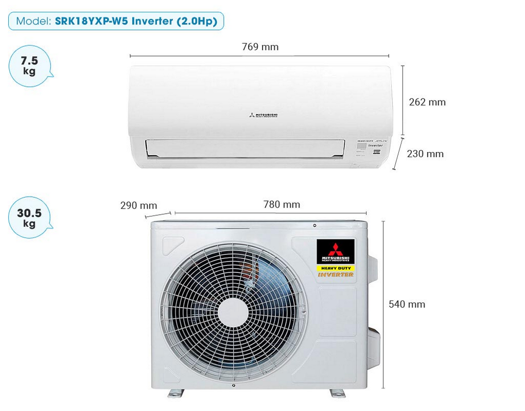 Máy lạnh Mitsubishi Heavy Inverter 1 HP SRK/SRC18YXP-W5
