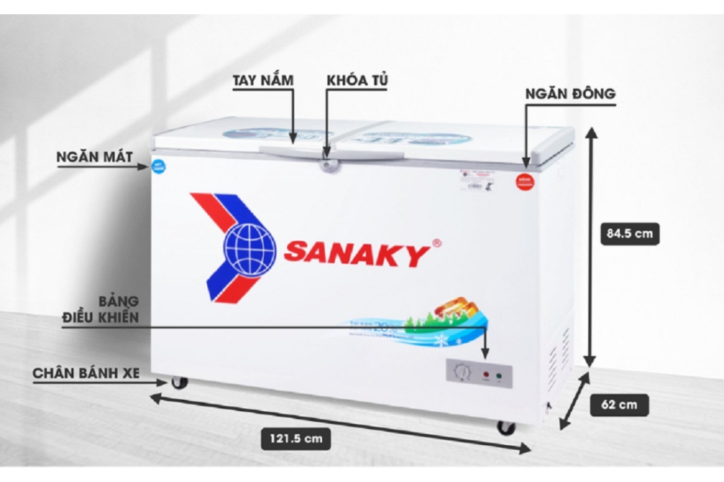 Tủ đông mát Sanaky 400 lít VH-4099W1