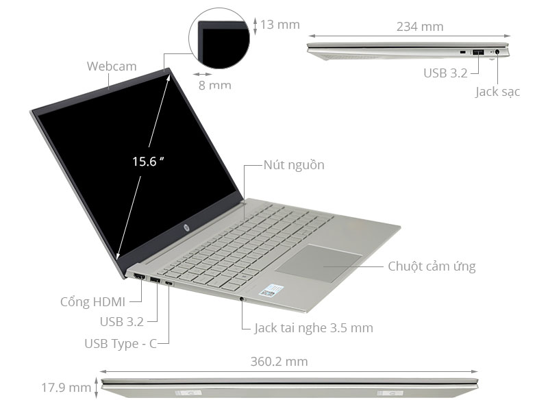 Laptop HP Pavilion 15 eg2081TU i5 1240P/16GB/512GB/Win11 (7C0Q4PA)