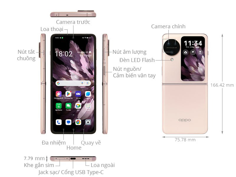 Điện thoại OPPO Find N3 Flip 5G 
