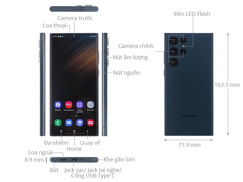 Điện thoại Samsung Galaxy S22 Ultra 5G 128GB