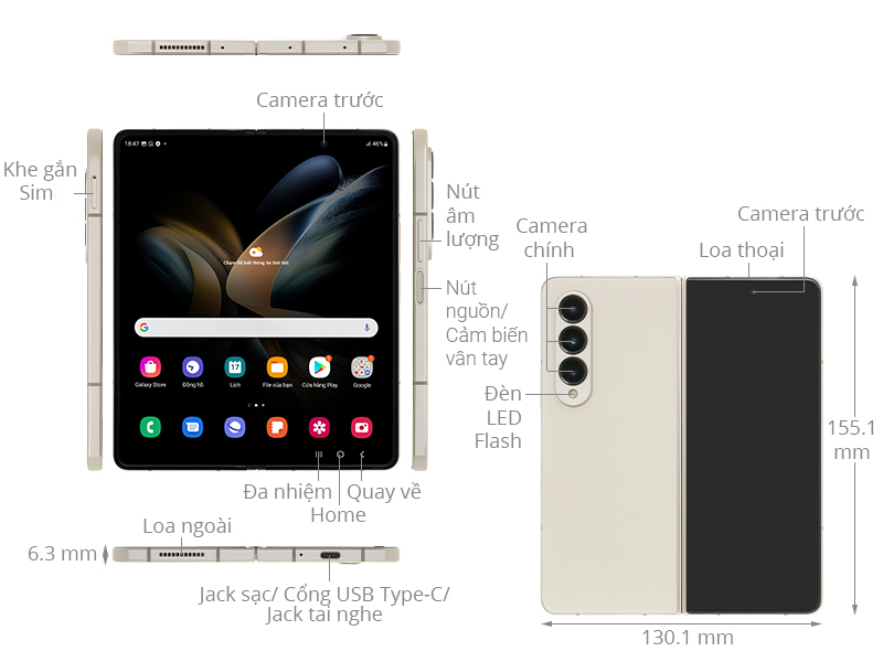 Điện thoại Samsung Galaxy Z Fold4 5G 256GB