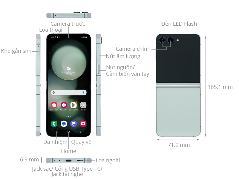 Điện thoại Samsung Galaxy Z Flip5 5G 256GB 