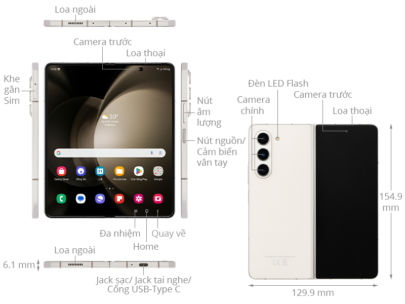 Điện thoại Samsung Galaxy Z Fold5 5G 256GB 