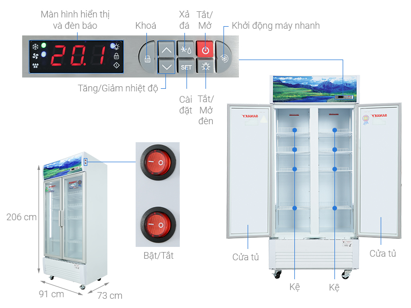 Tủ mát Sanaky Inverter 700 lít VH-8009HP3